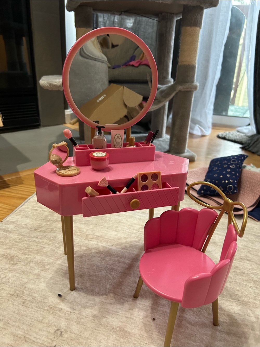 Our Generation Pink Vanity Playset with Chair - For Dolls